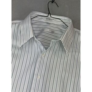 GEOFFREY BEENE 18.5X36/37 Mens French Cuff Wrinkle Free Striped Dress Shirt XXL